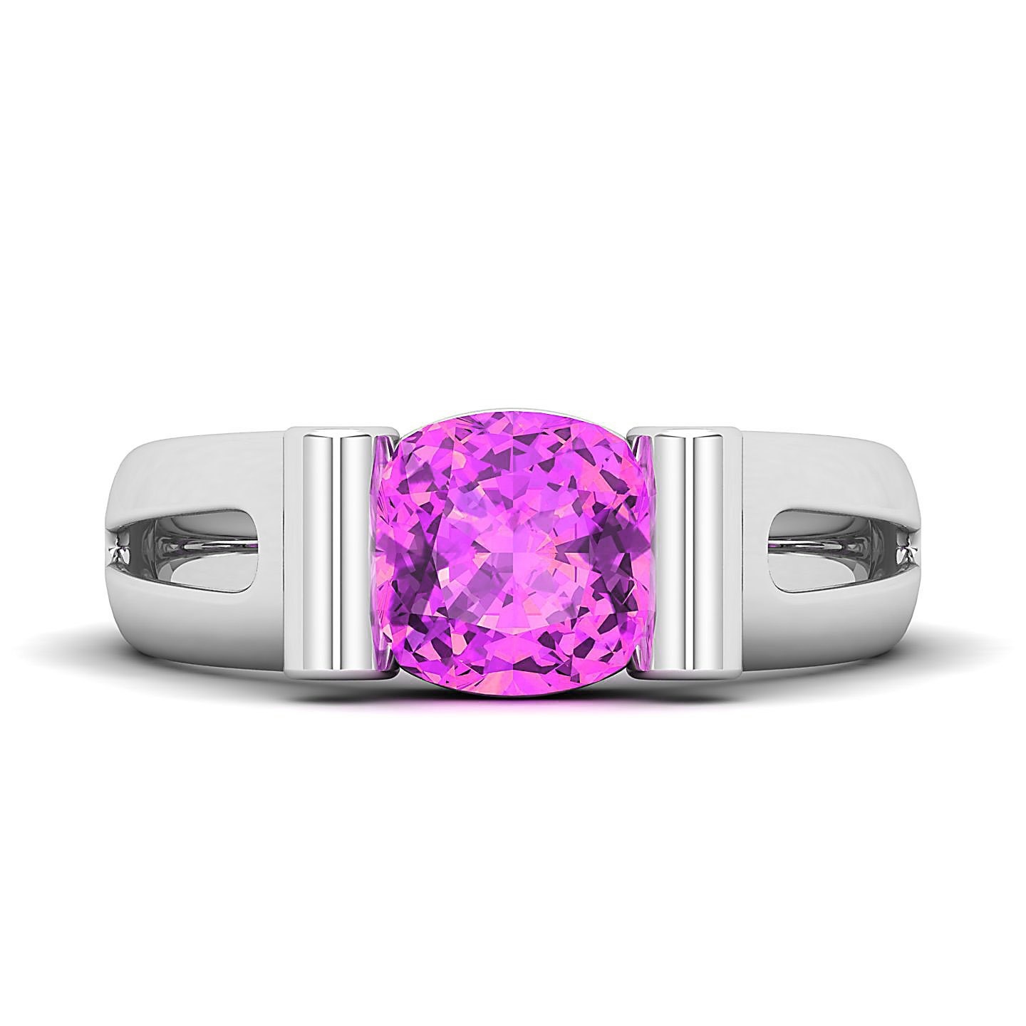 Curved Shank Pink Sapphire Ring