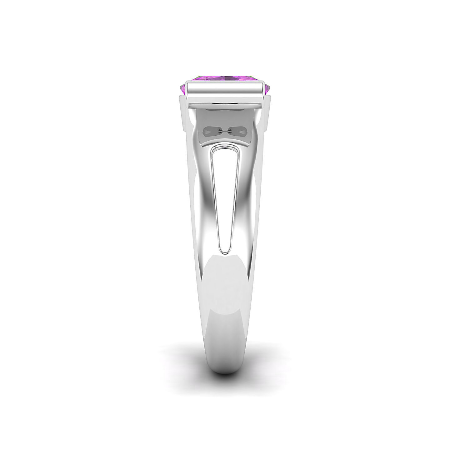 Curved Shank Pink Sapphire Ring