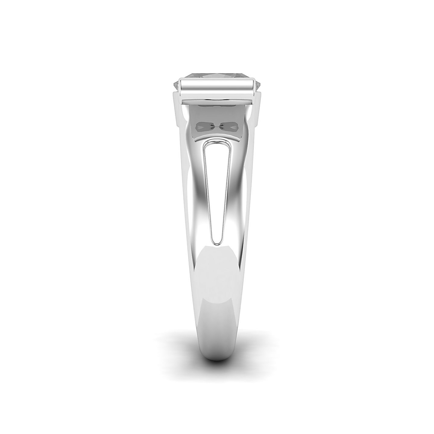 Curved Shank White Sapphire Ring