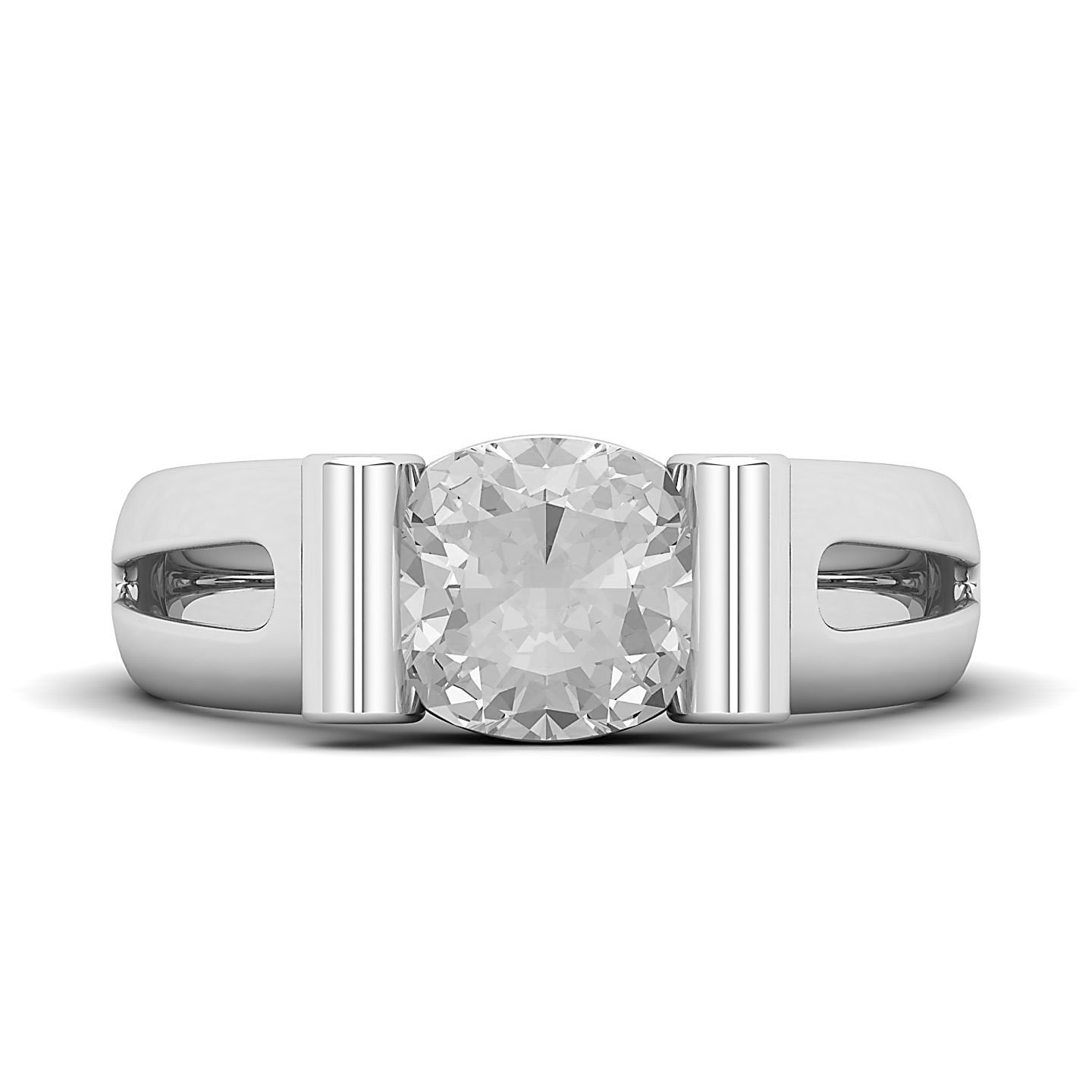 Curved Shank White Sapphire Ring