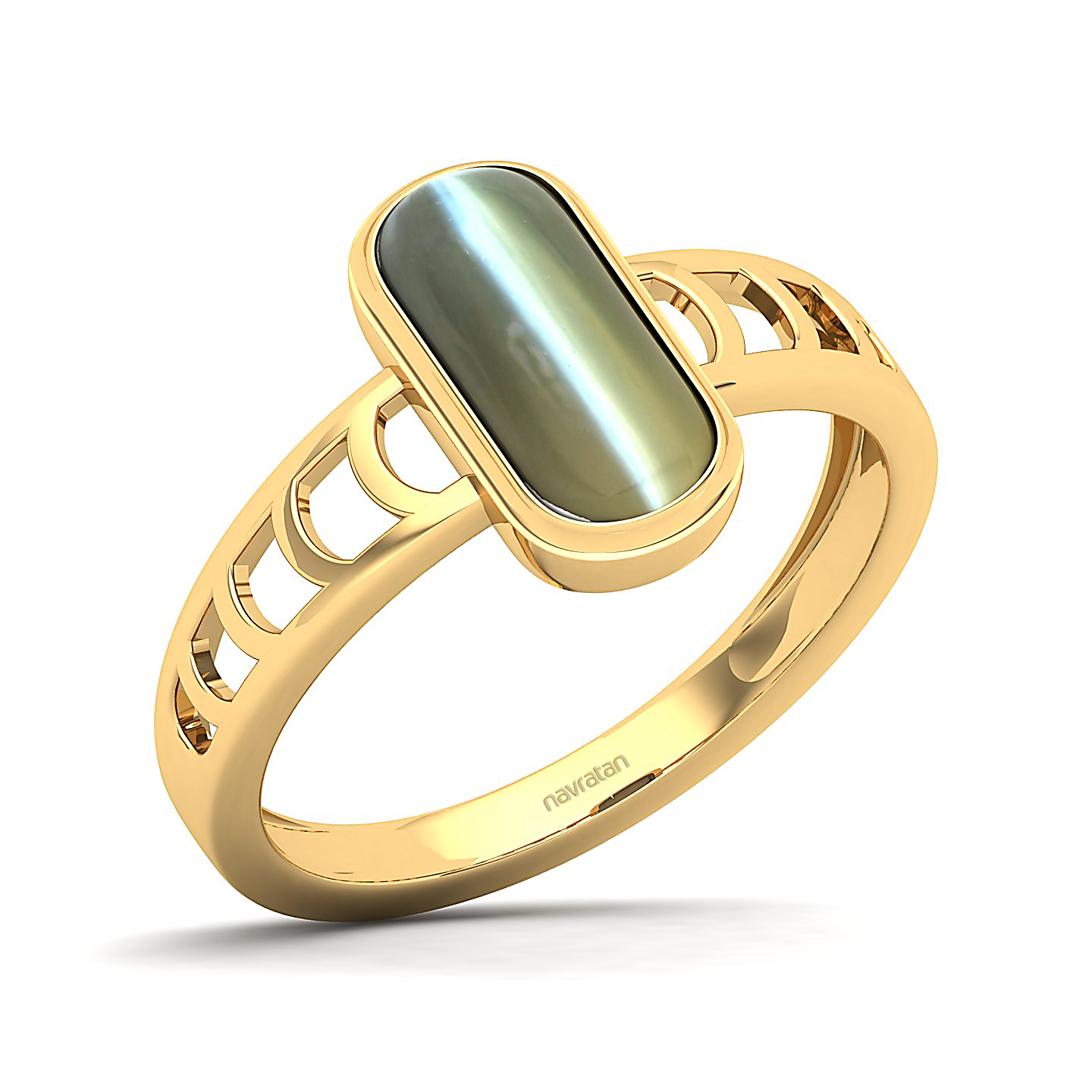 Cynosure of geometical design Cat's eye ring