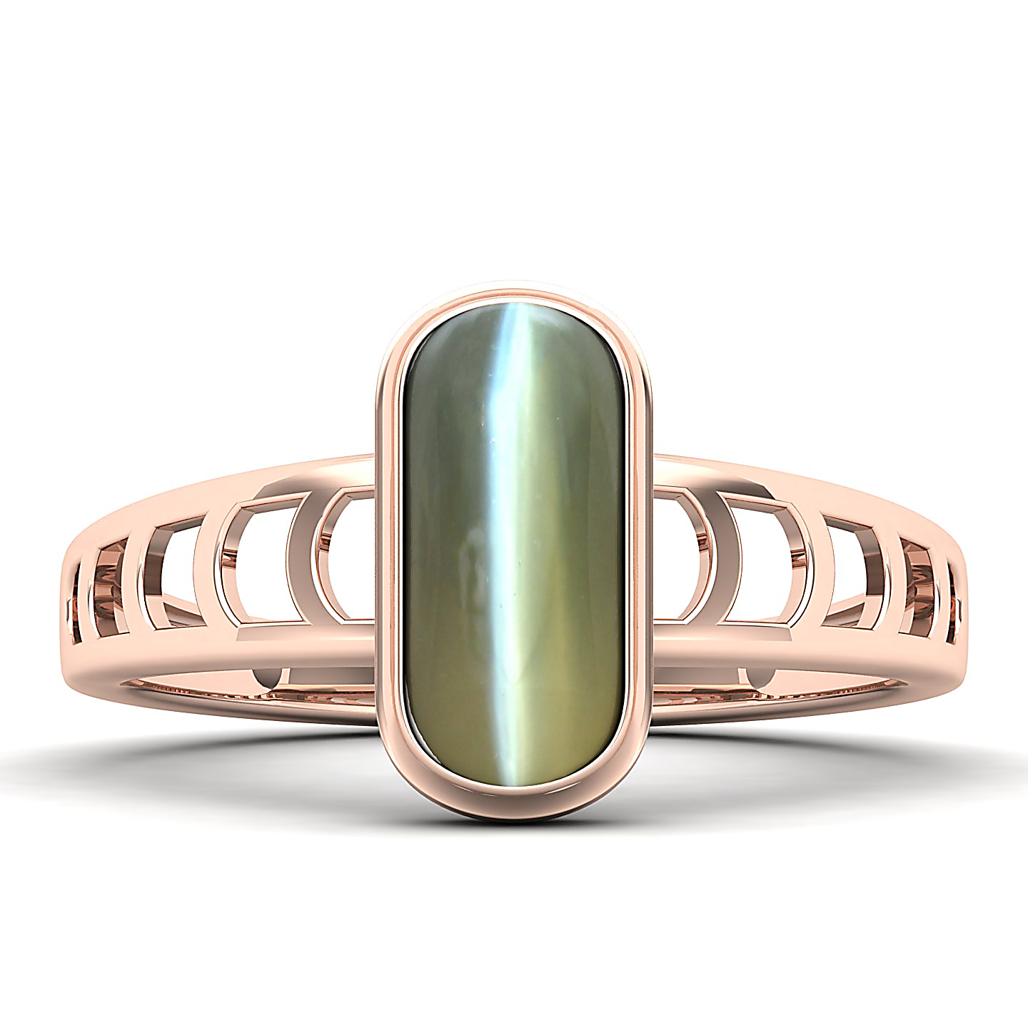 Cynosure of geometical design Cat's eye ring