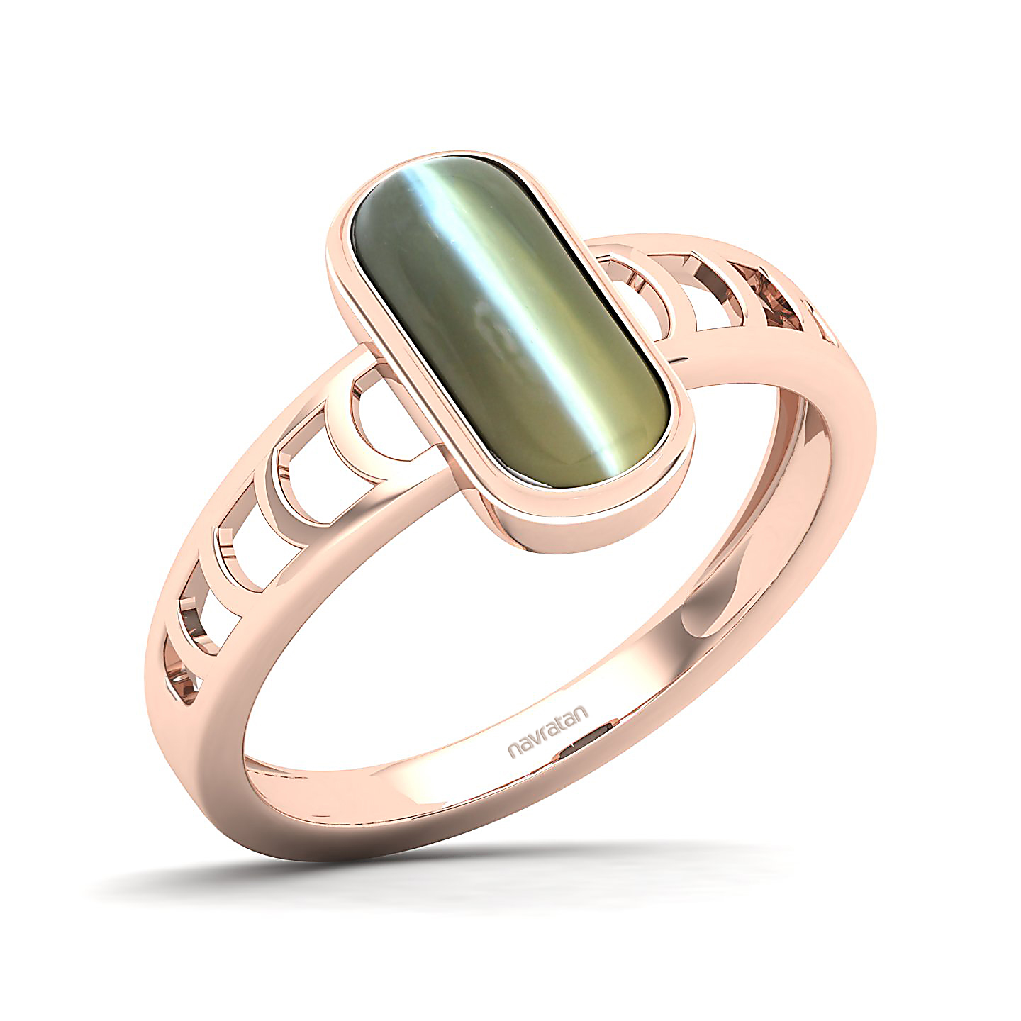 Cynosure of geometical design Cat's eye ring
