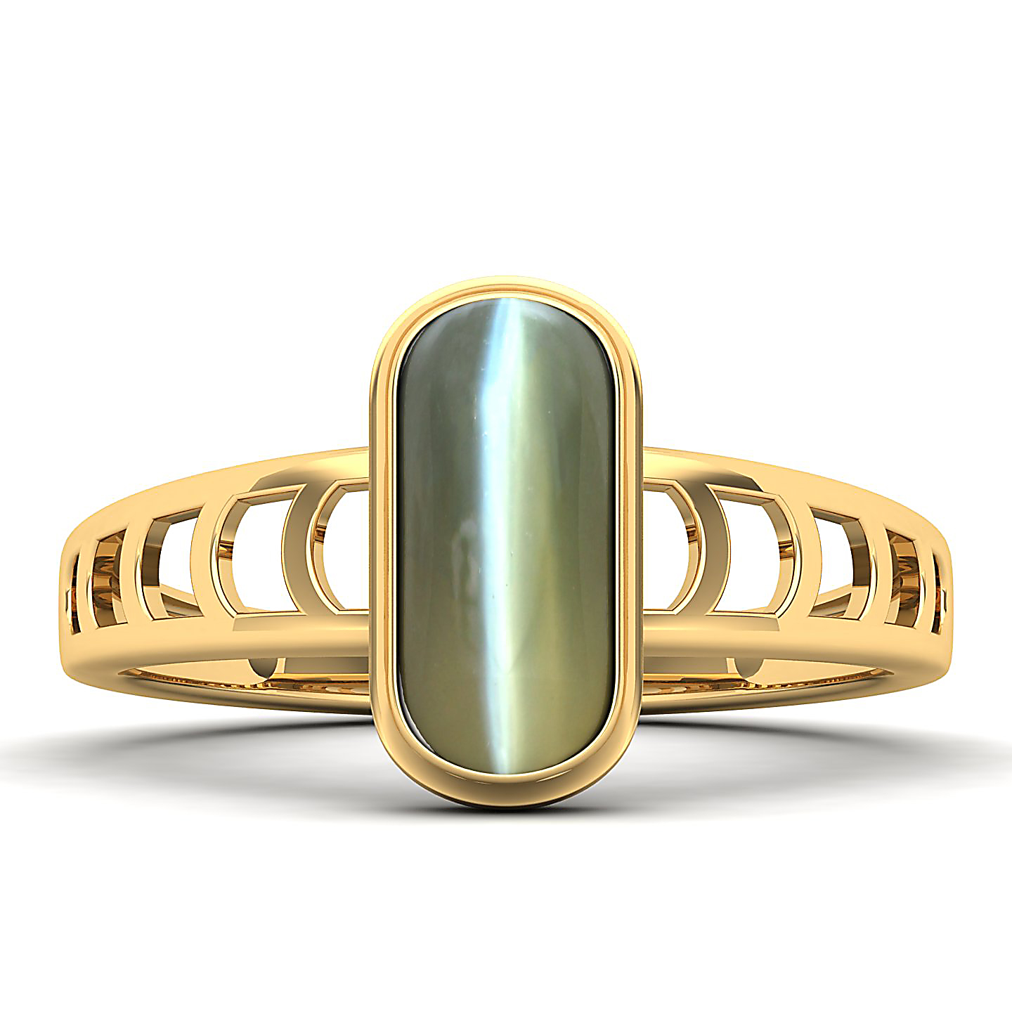 Cynosure of geometical design Cat's eye ring