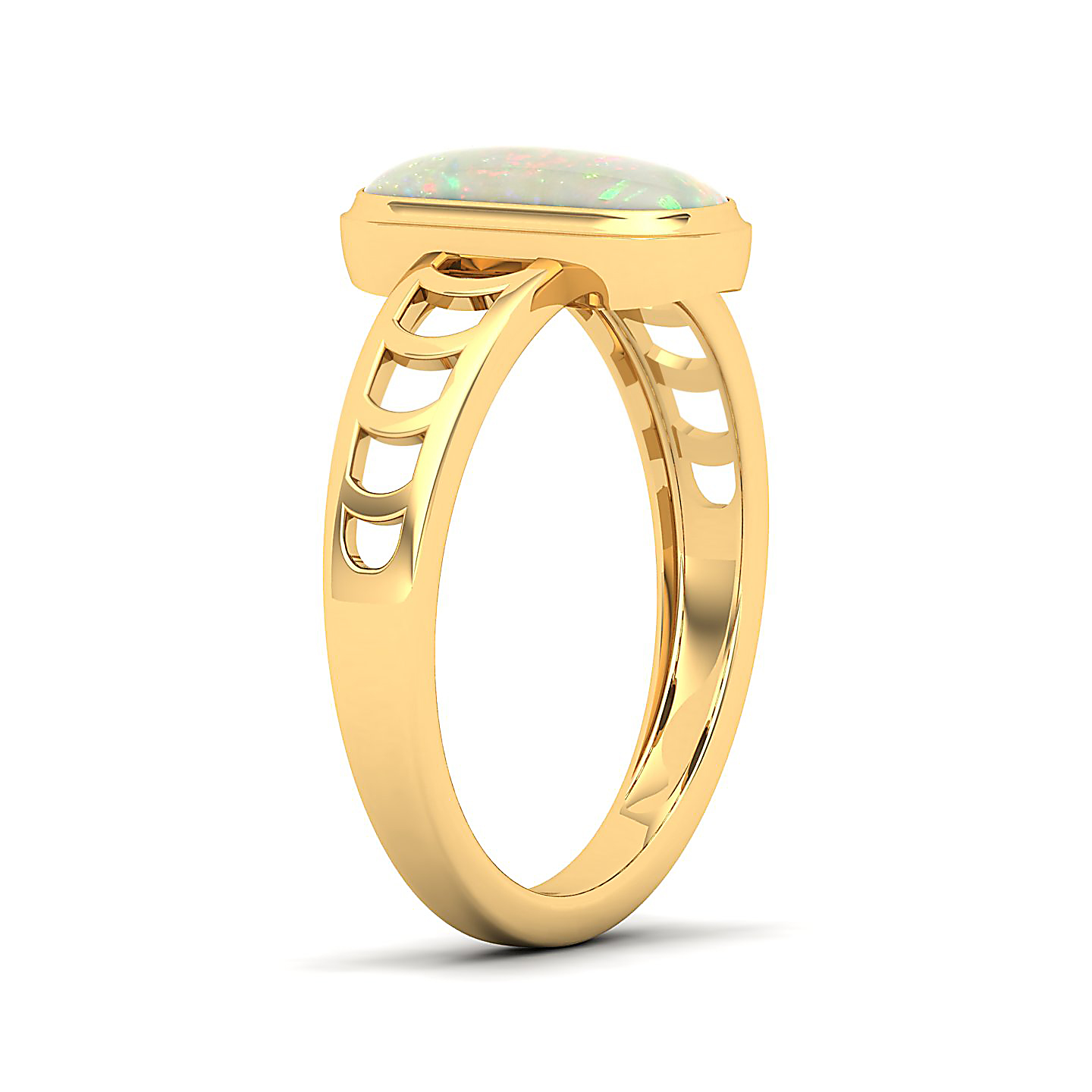 Cynosure of geometical design Opal ring