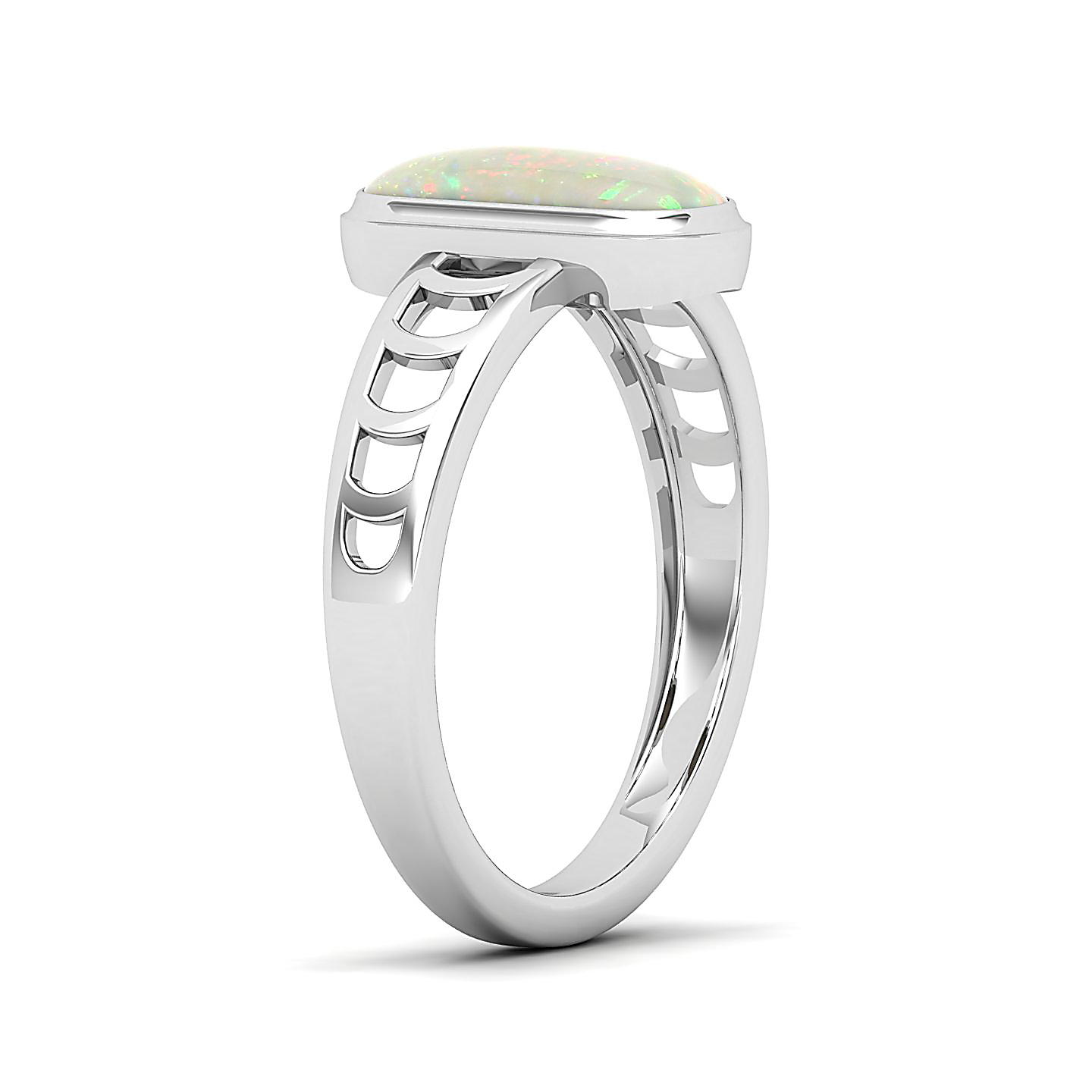 Cynosure of geometical design Opal ring