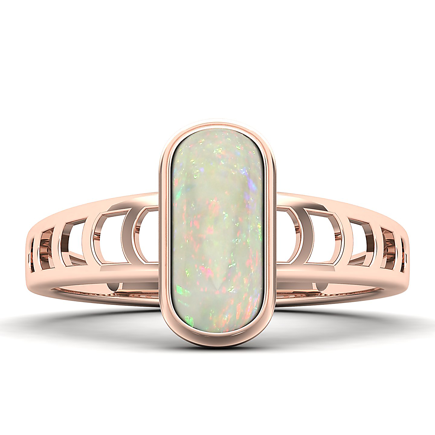 Cynosure of geometical design Opal ring