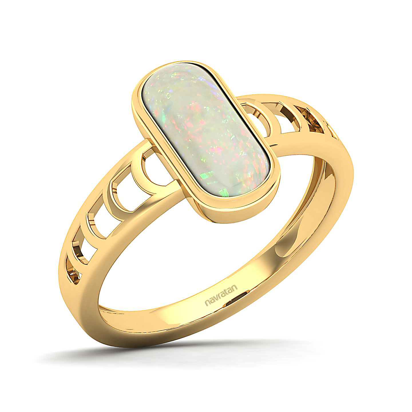 Cynosure of geometical design Opal ring