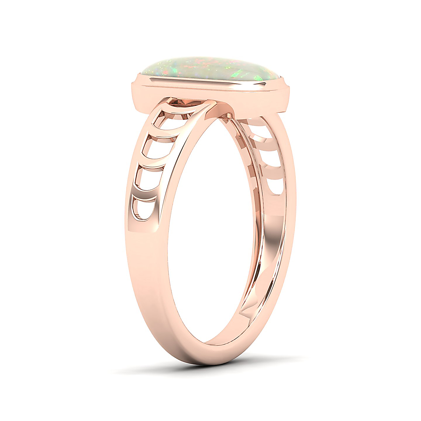 Cynosure of geometical design Opal ring