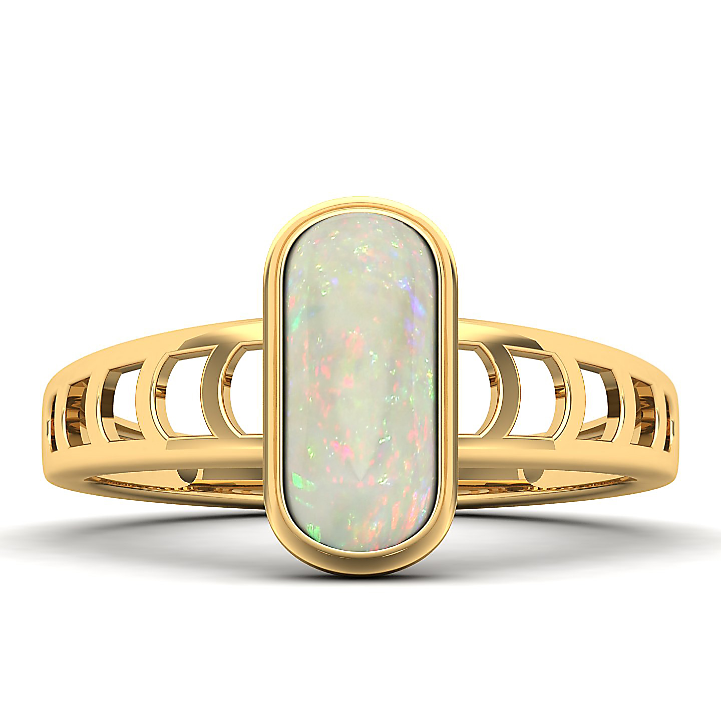 Cynosure of geometical design Opal ring