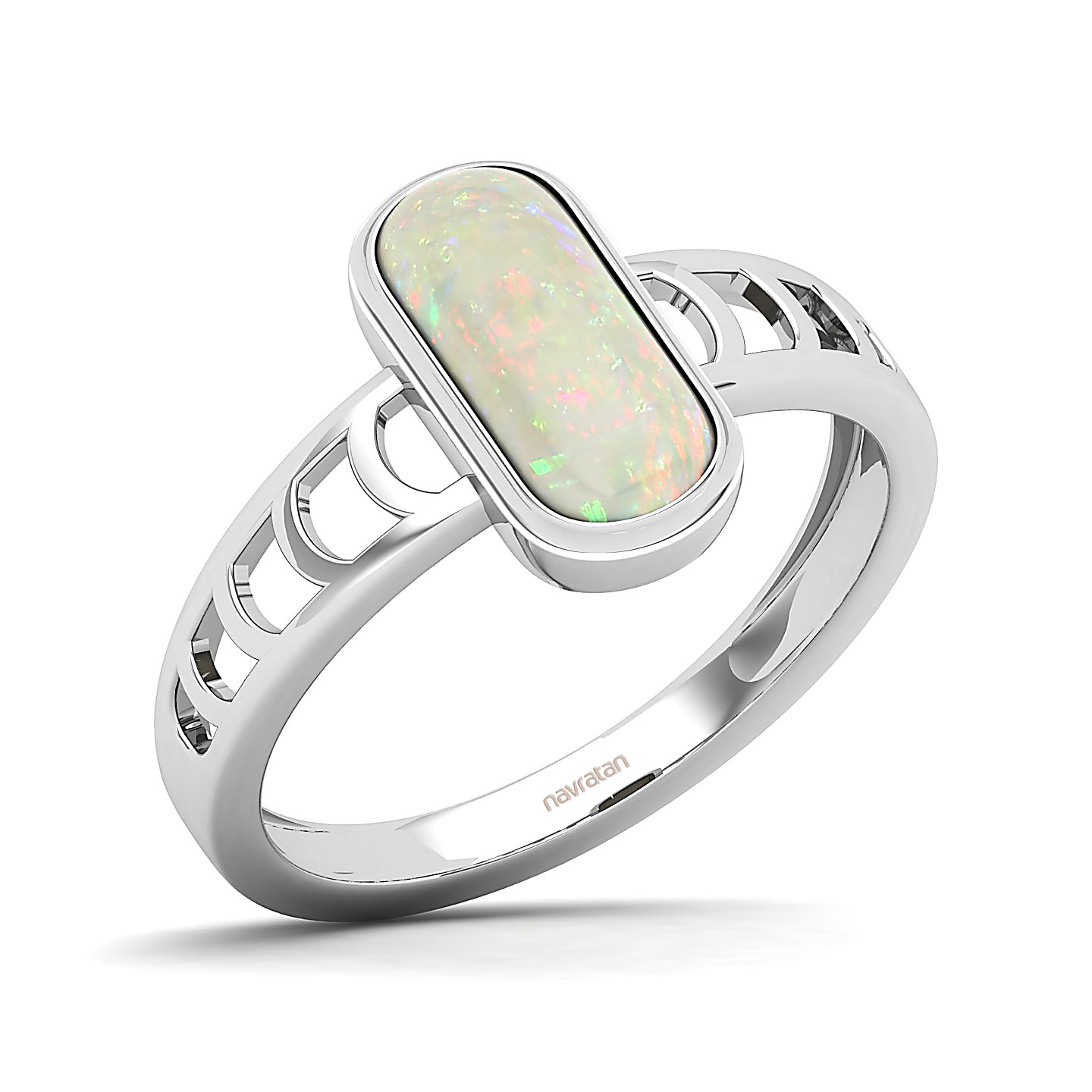 Cynosure of geometical design Opal ring