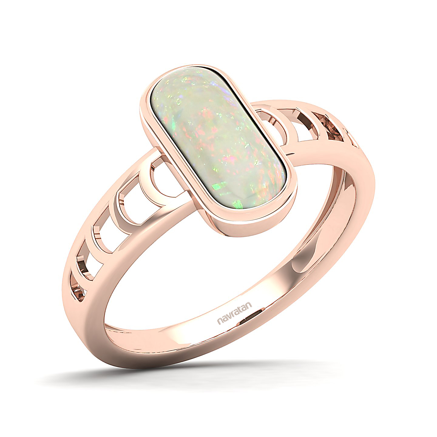 Cynosure of geometical design Opal ring