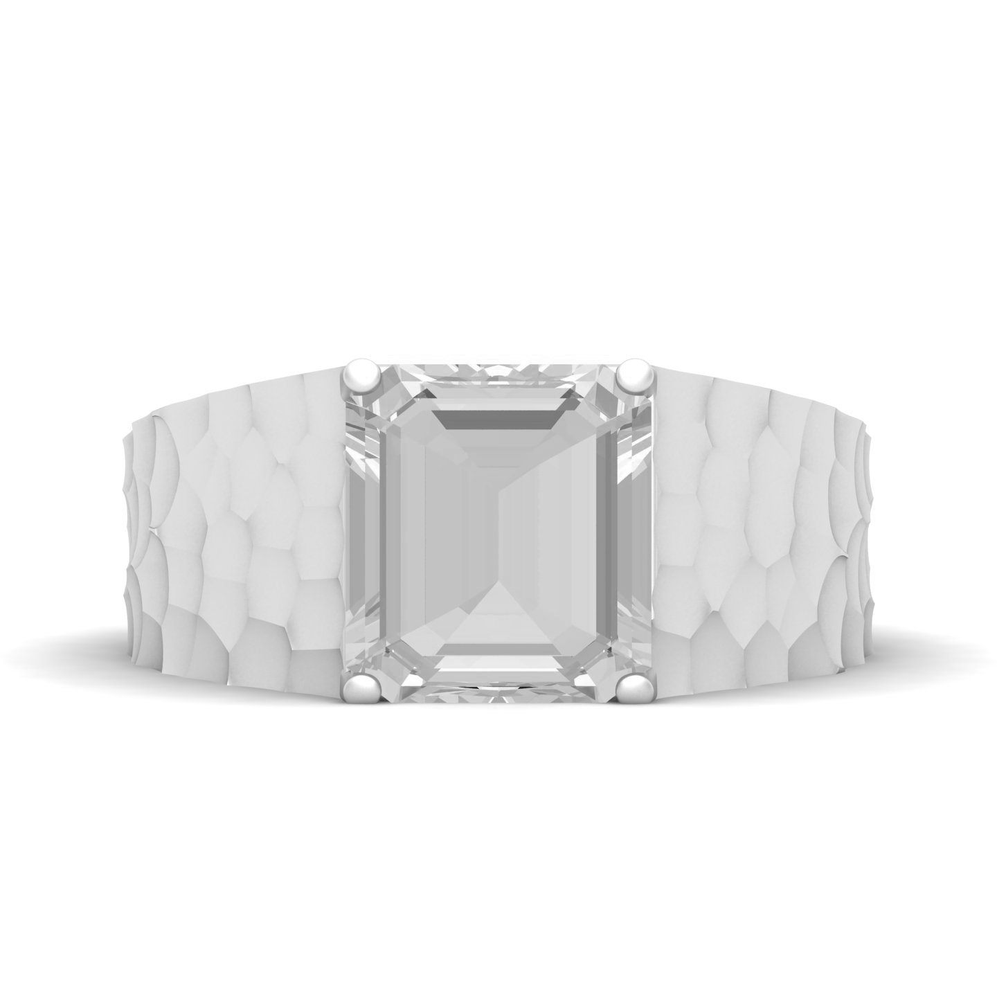 Designer Shank White Sapphire Solitaire Ring