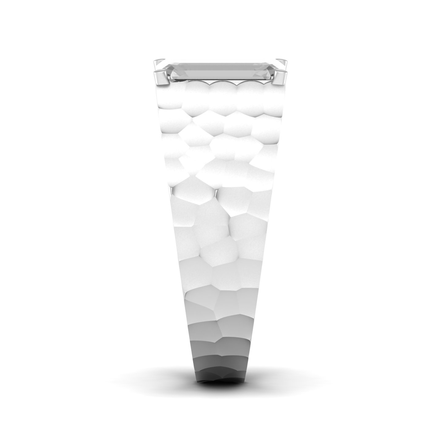 Designer Shank White Sapphire Solitaire Ring