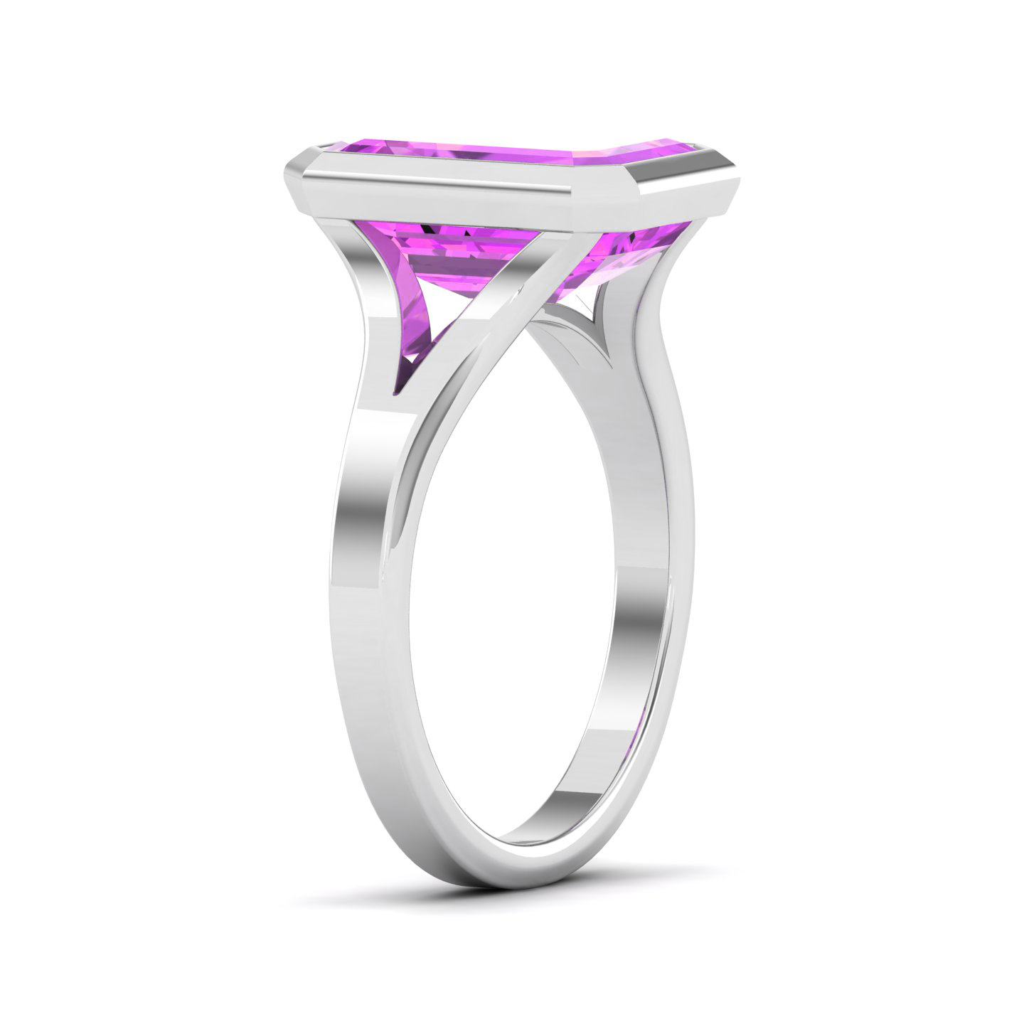 Dewdrop Blush Split Shank Pink sapphire ring