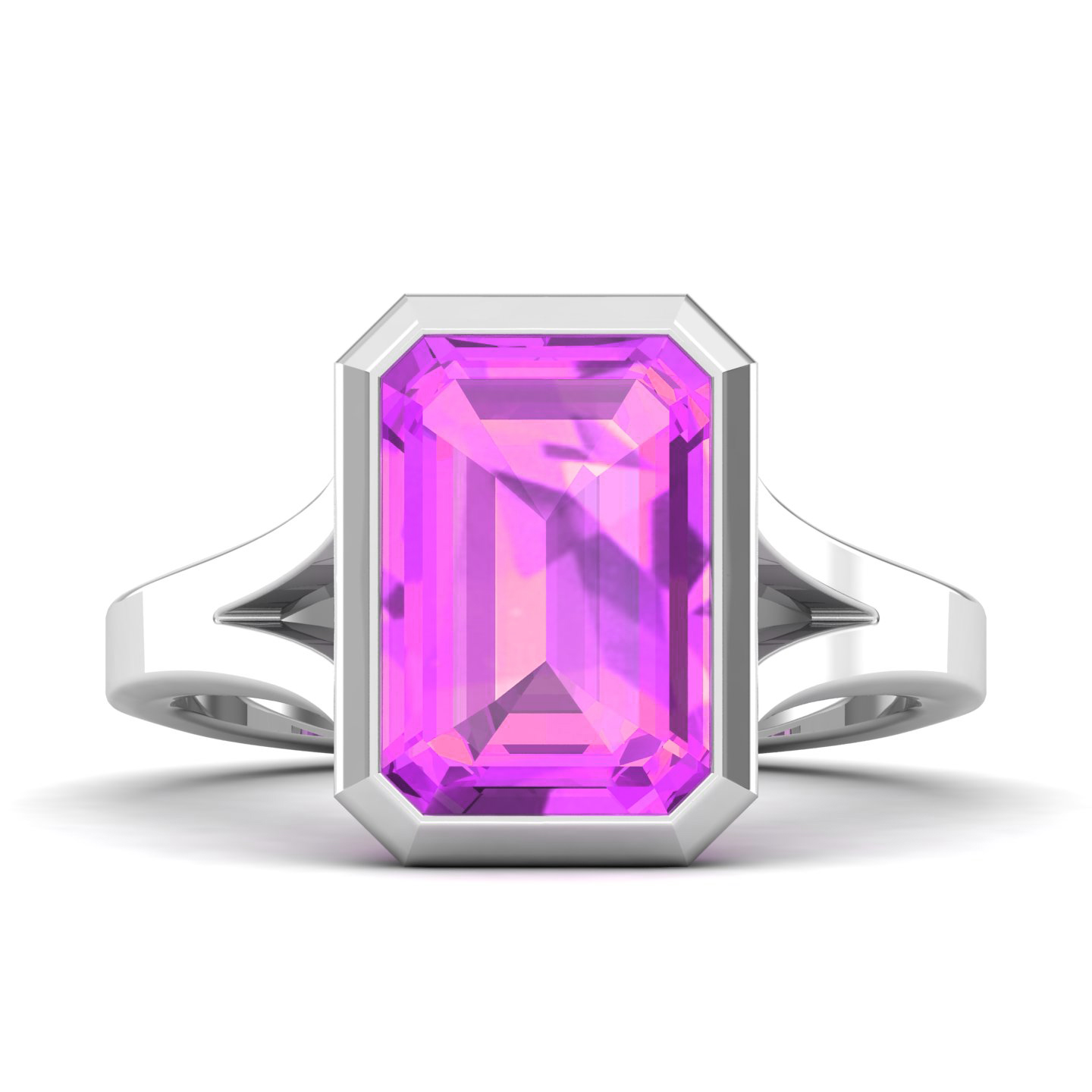 Dewdrop Blush Split Shank Pink sapphire ring