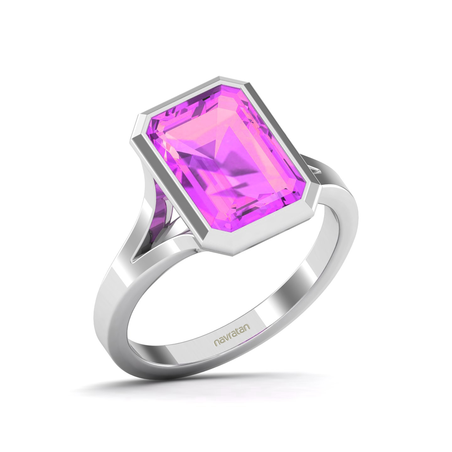 Dewdrop Blush Split Shank Pink sapphire ring