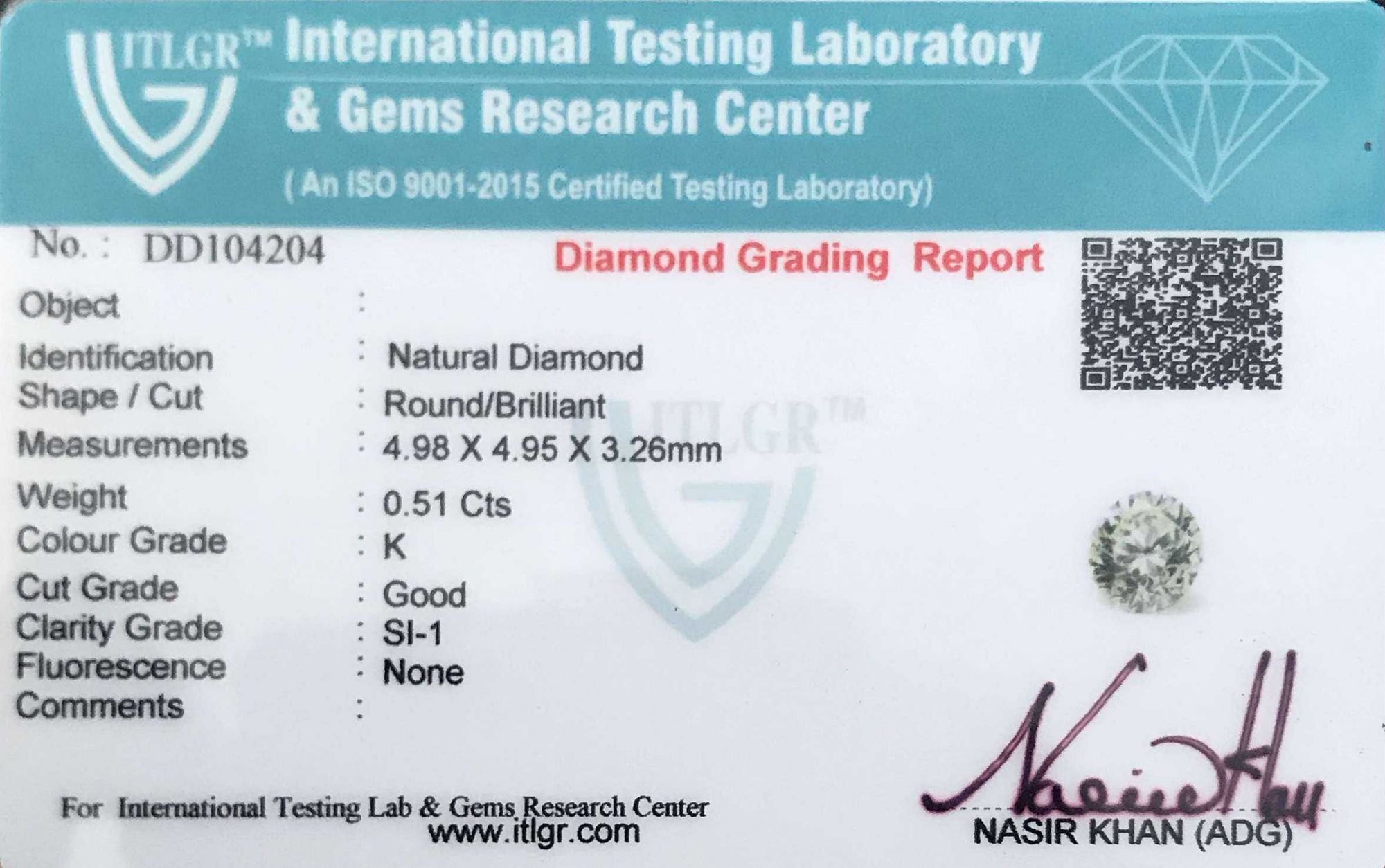 Diamond - 0.51 Carat