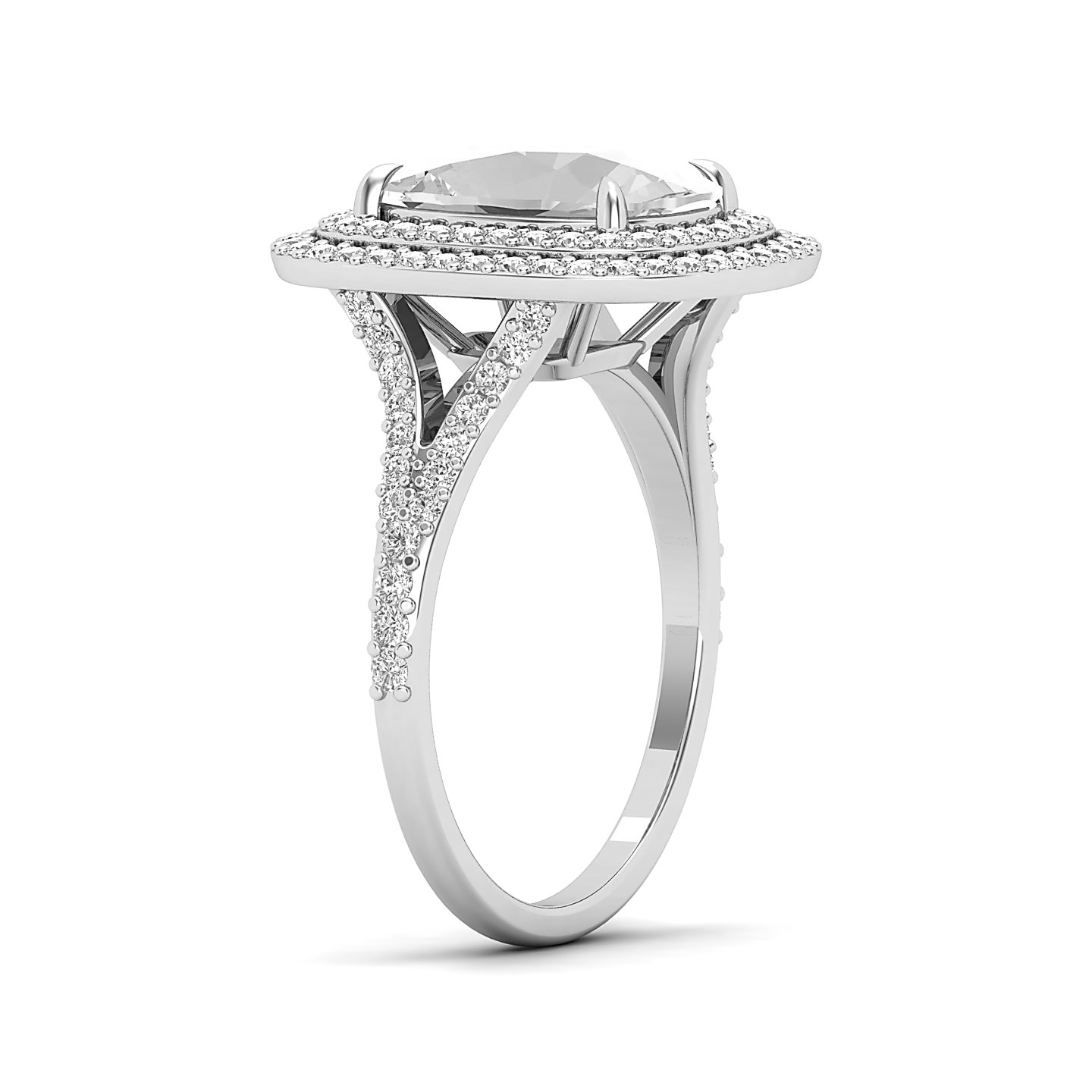 Dreamscape Double Halo White Sapphire Ring
