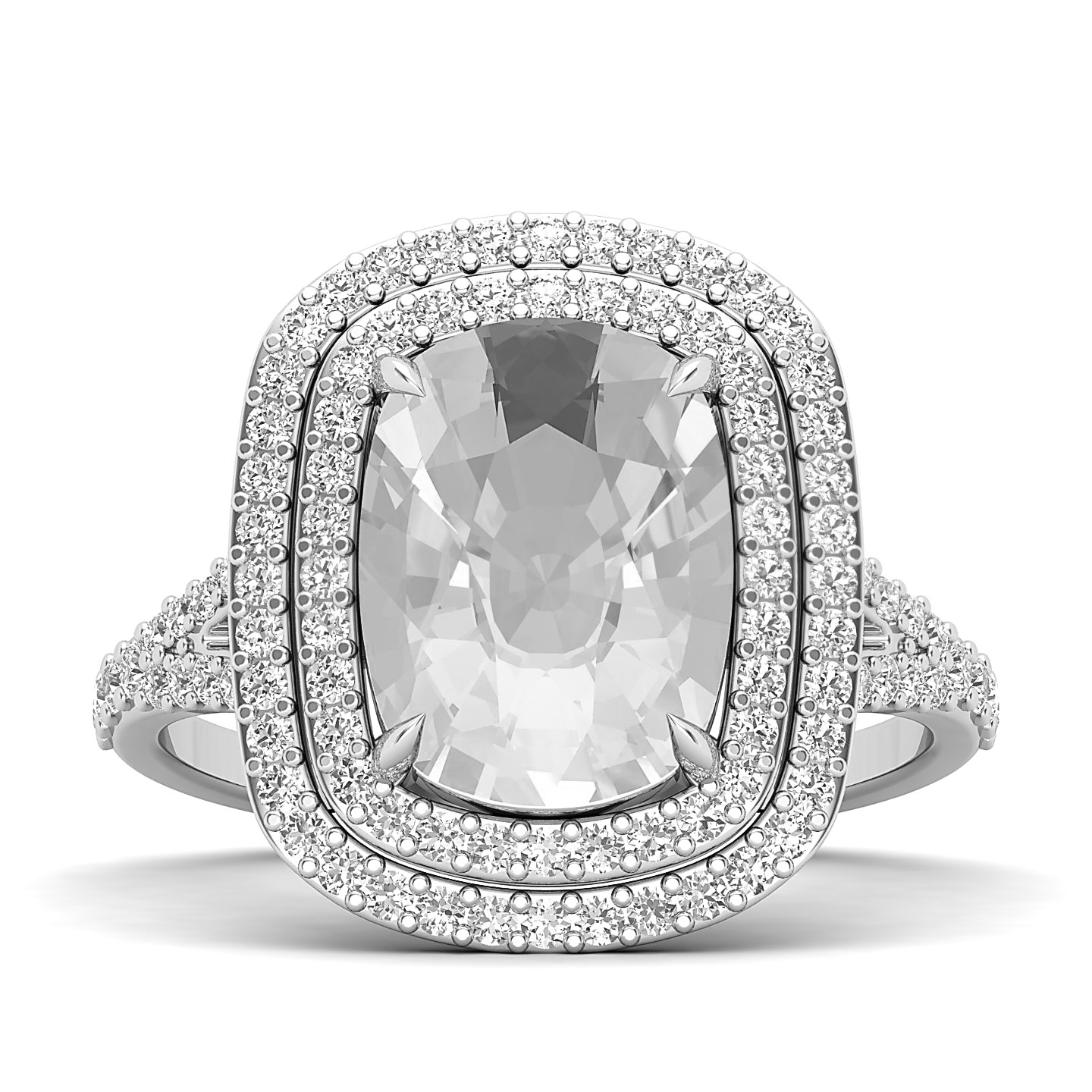 Dreamscape Double Halo White Sapphire Ring