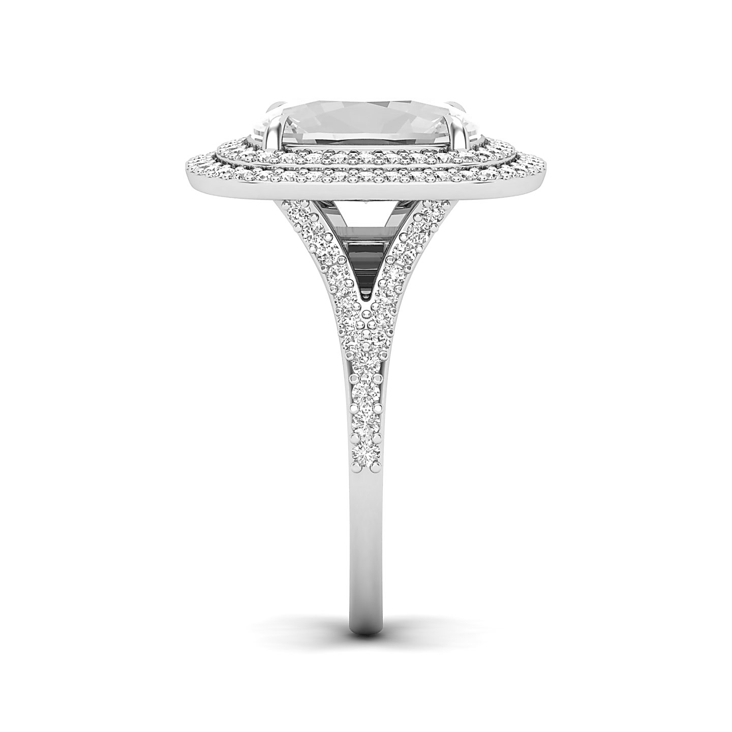 Dreamscape Double Halo White Sapphire Ring