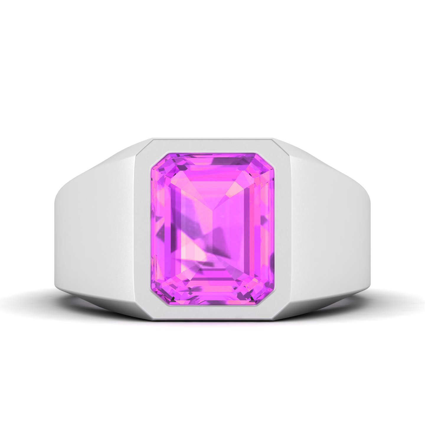 Drop in Ocean Broad Band Pink Sapphire Ring