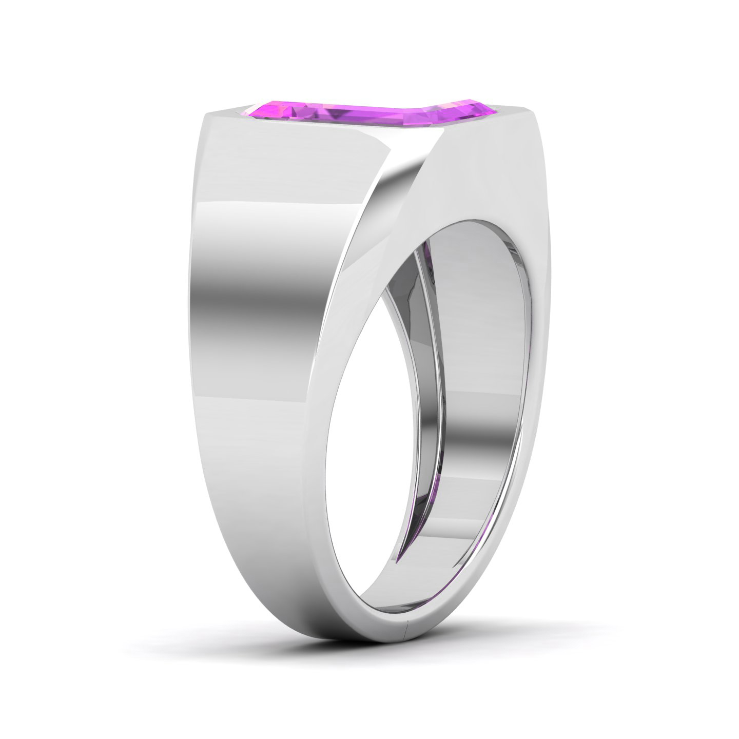 Drop in Ocean Broad Band Pink Sapphire Ring