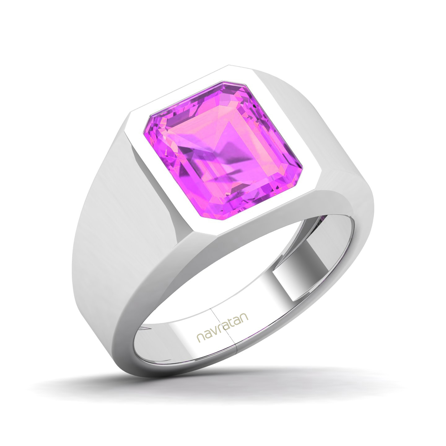 Drop in Ocean Broad Band Pink Sapphire Ring
