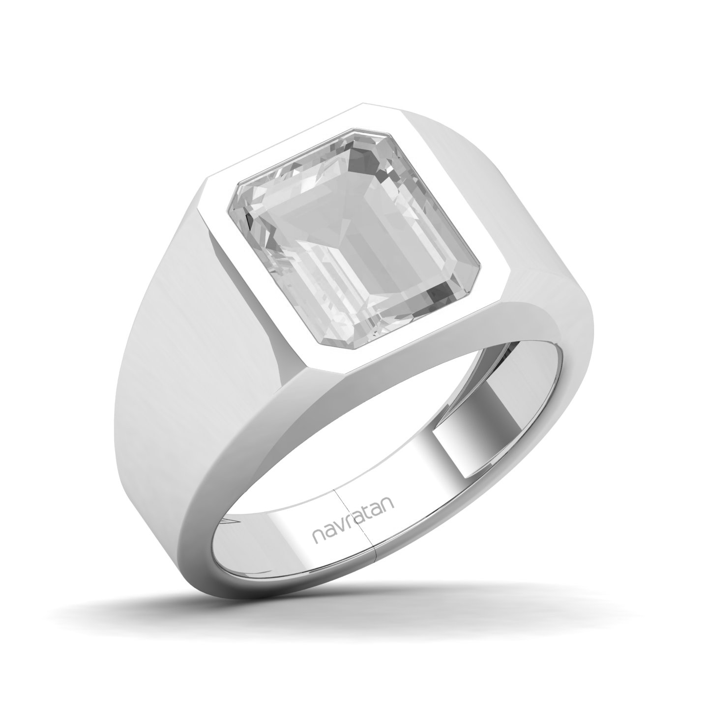 Drop in Ocean Broad Band White Sapphire Ring