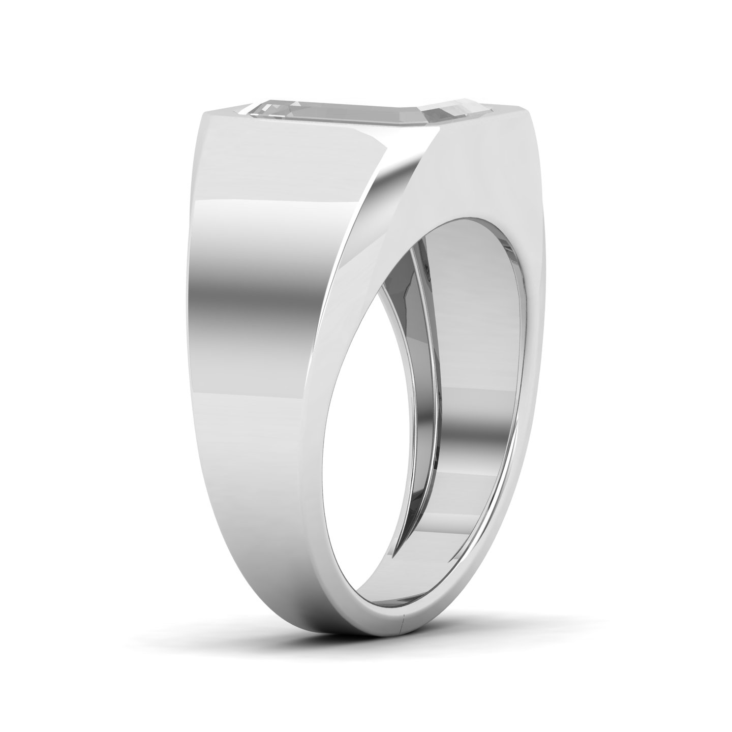 Drop in Ocean Broad Band White Sapphire Ring