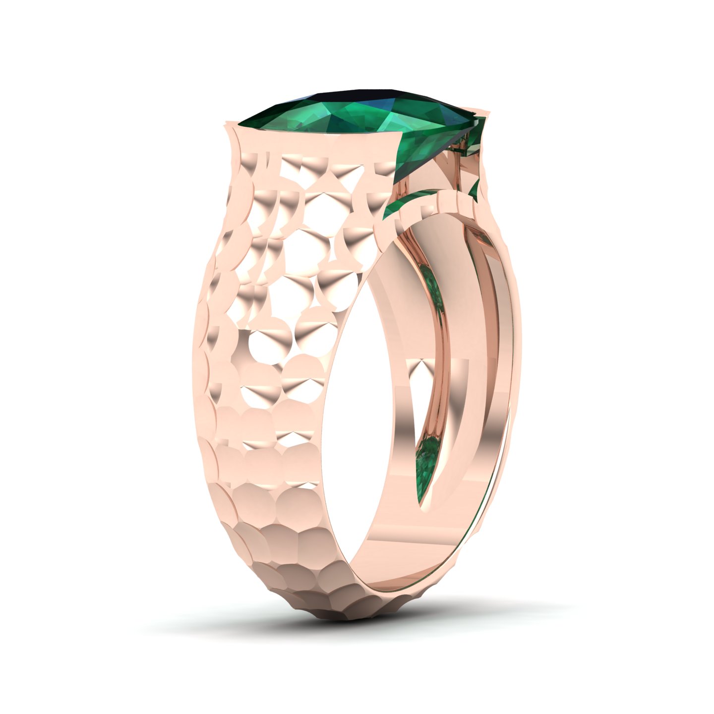 Floating Clouds emerald Ring