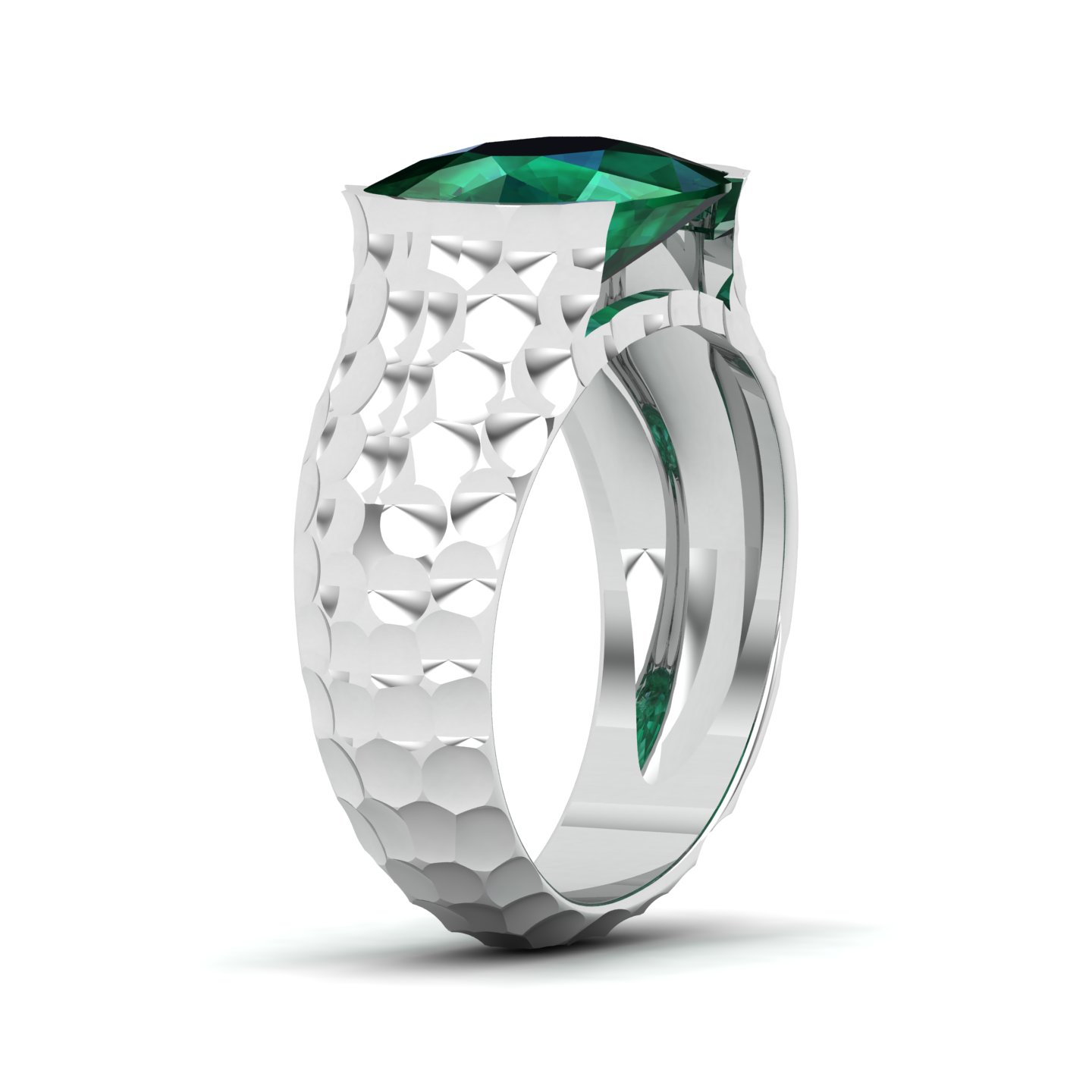 Floating Clouds emerald Ring