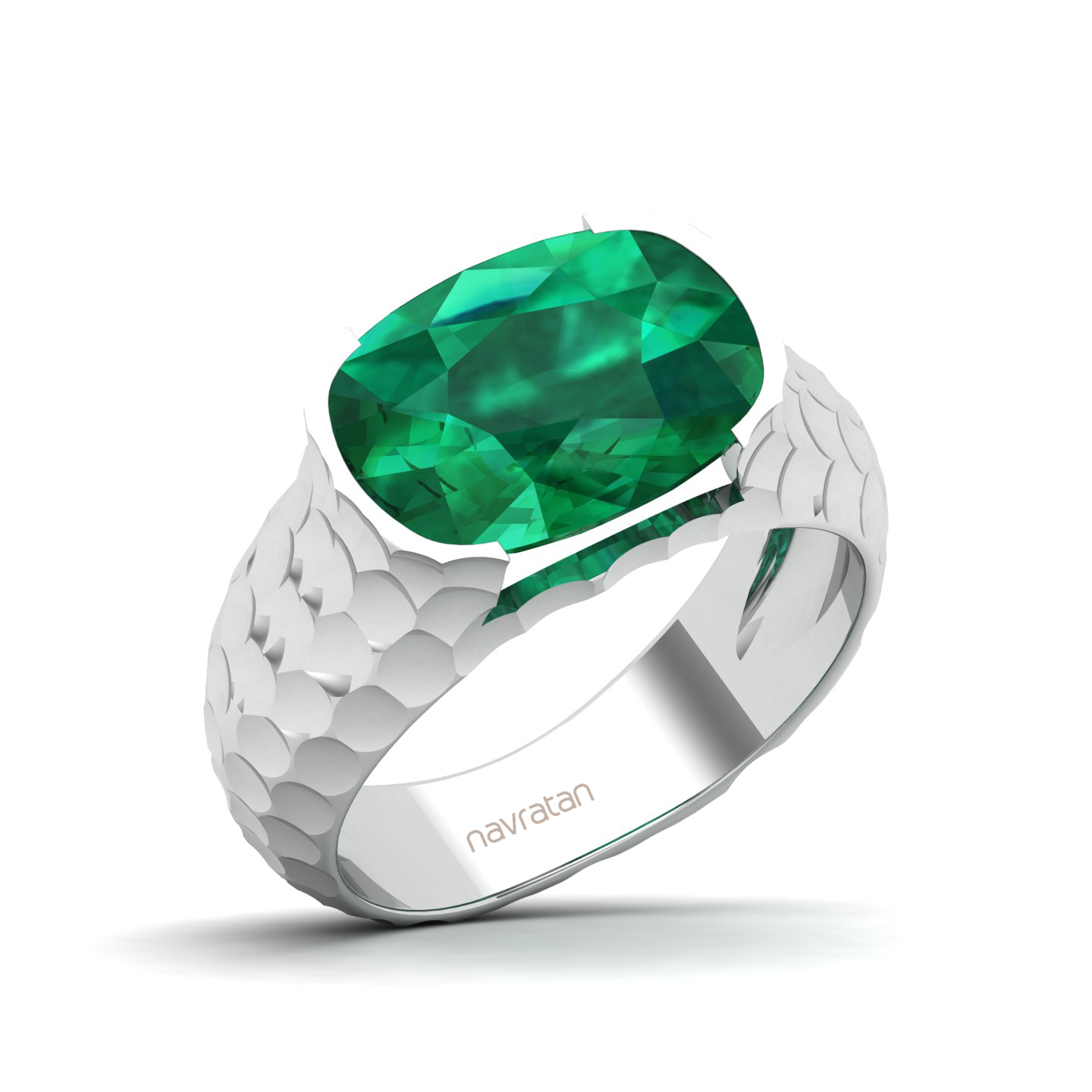 Floating Clouds emerald Ring