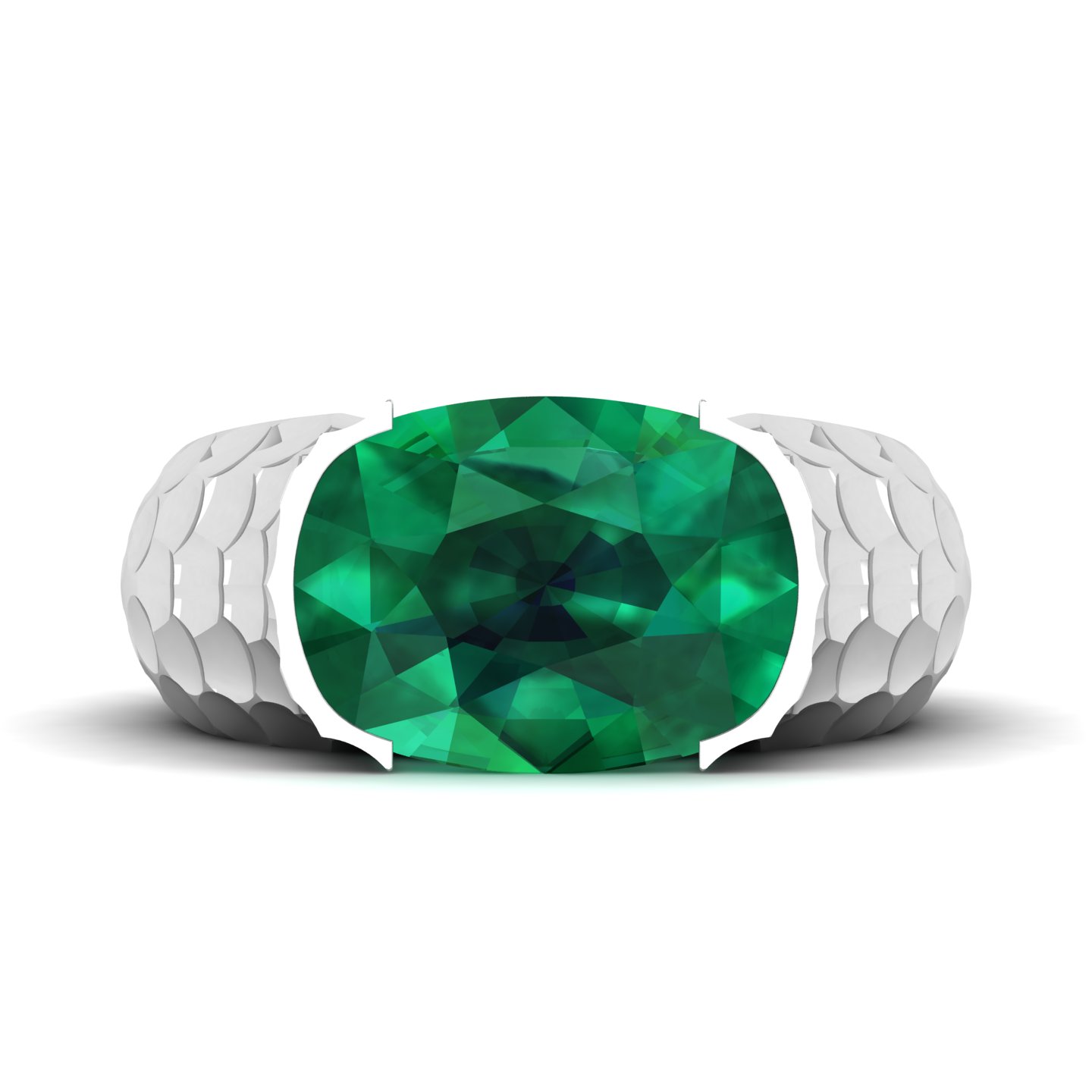 Floating Clouds emerald Ring