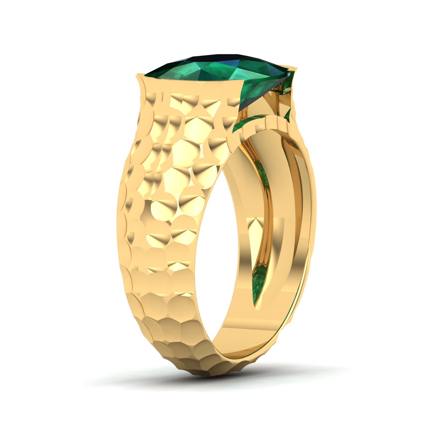 Floating Clouds emerald Ring