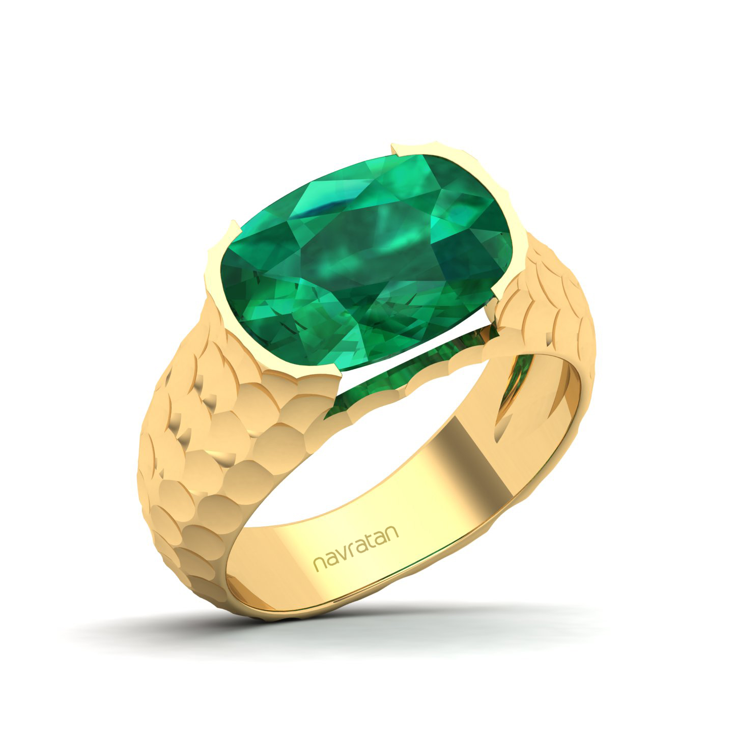 Floating Clouds emerald Ring