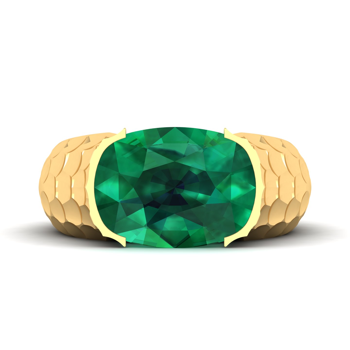 Floating Clouds emerald Ring