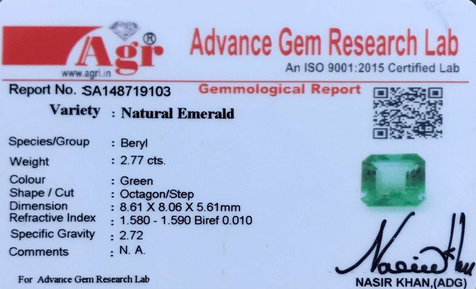 Emerald Colombia - 2.77 Carat