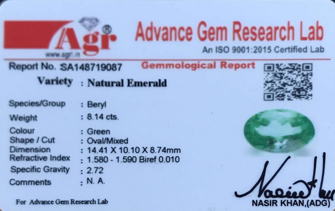 Emerald Colombia - 8.14 Carat