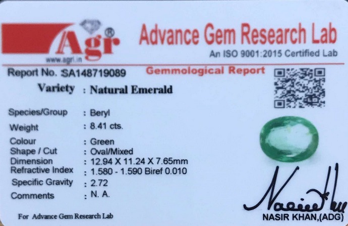 Emerald Colombia - 8.41 Carat