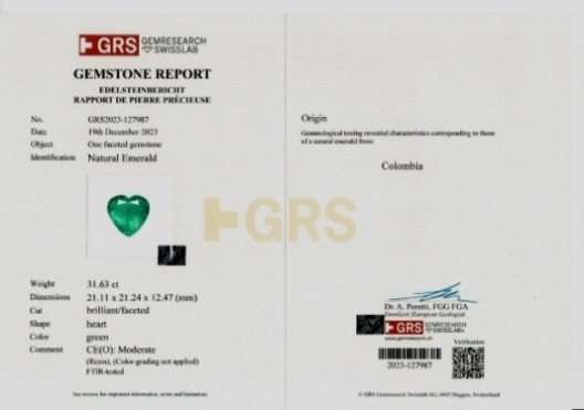 Emerald Colombia - 31.63 Carat