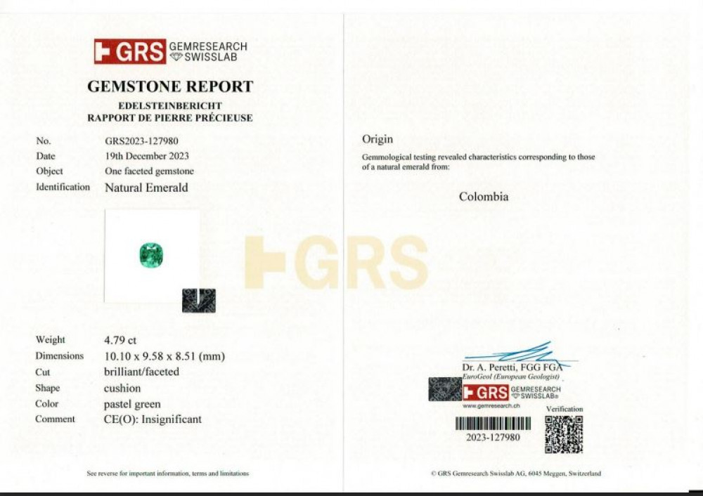 Emerald Colombia - 4.79 Carat