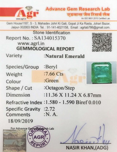 Emerald - 7.65 carat