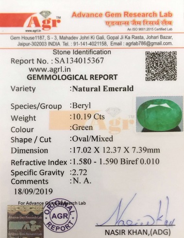 Emerald - 10.19 carat