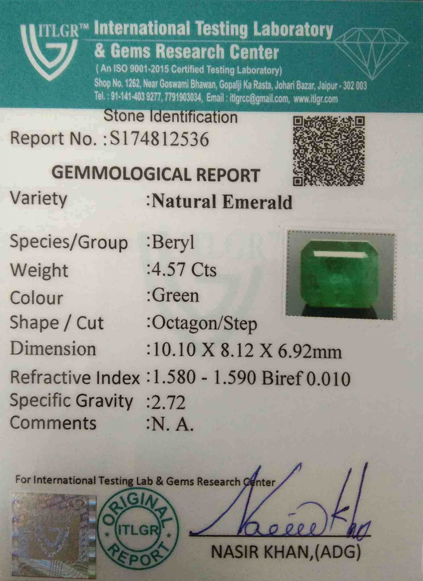 Emerald - 4.57 Carat