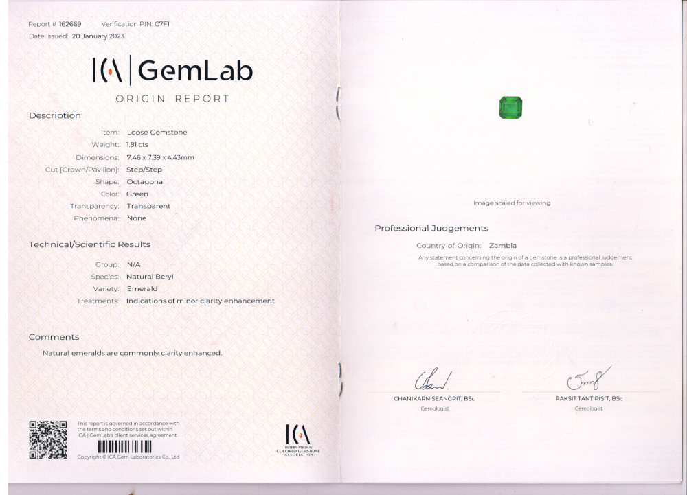 Minor Oil Emerald - 1.81 Carat