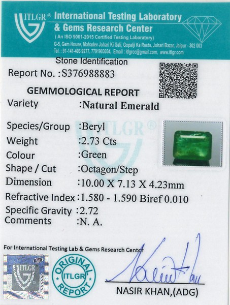 Emerald - 2.73 Carat