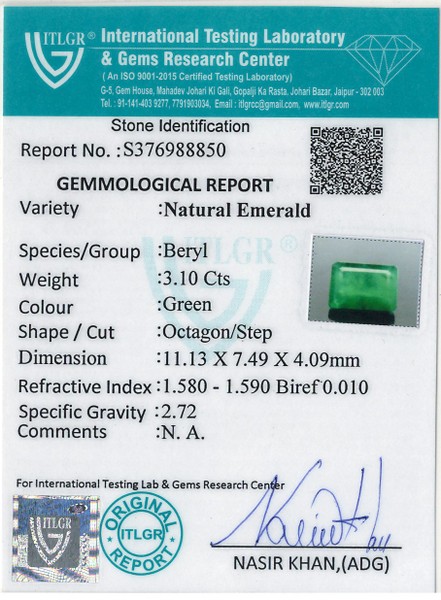 Emerald - 3.1 Carat