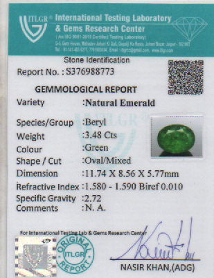 Emerald - 3.48 Carat