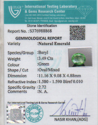 Emerald - 3.49 Carat